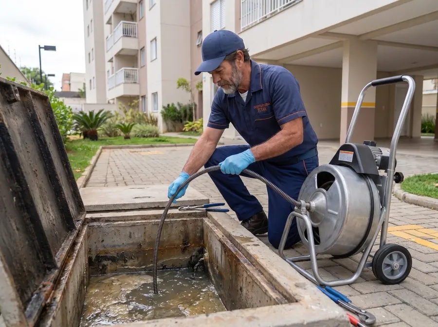 Limpeza e higienização de caixa de gordura